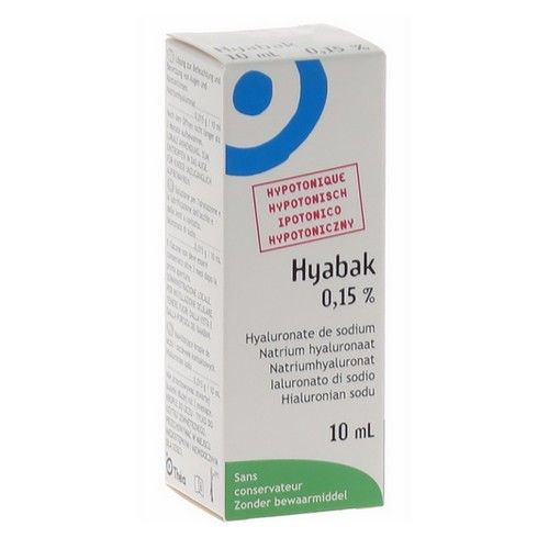 Hyabak 10 ml. voor bevochtiging en smering.